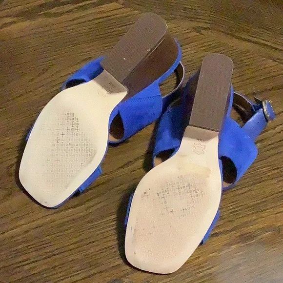 Tory Burch Nautical Blue Block Heel Sandals - Picture 6 of 11